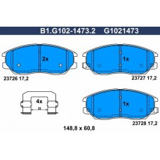 B1.G102-1473.2 GALFER Комплект гальмівних колодок дисковий гальм