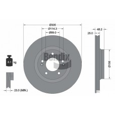 BDS2272 BENDIX Braking Гальмівний диск