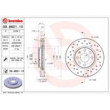 09.8601.1X BREMBO Гальмівний диск