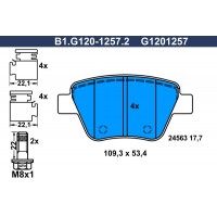 B1.G120-1257.2 GALFER Комплект гальмівних колодок дисковий гальм
