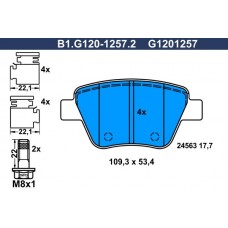 B1.G120-1257.2 GALFER Комплект гальмівних колодок дисковий гальм