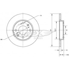 TX 71-15 TOMEX Brakes Гальмівний диск