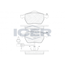 181331-203 ICER Комплект гальмівних колодок дисковий гальм