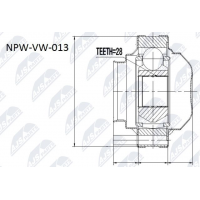 NPW-VW-013 NTY Шарнирный комплект, Привідний вал