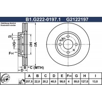 B1.G222-0197.1 GALFER Гальмівний диск