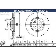 B1.G222-0197.1 GALFER Гальмівний диск