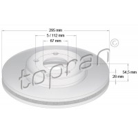 401 052 TOPRAN Гальмівний диск