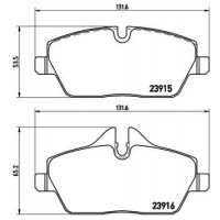 P 06 034X BREMBO Комплект гальмівних колодок дисковий гальм