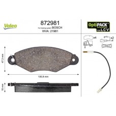 872981 VALEO Комплект гальмівних колодок дисковий гальм