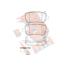 RB1622-703 R BRAKE Комплект гальмівних колодок дисковий гальм