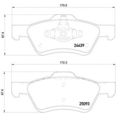 P 24 159 BREMBO Комплект гальмівних колодок дисковий гальм