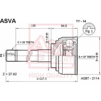 TY-14 ASVA Шарнирный комплект, Привідний вал