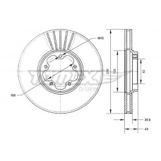 TX 70-75 TOMEX Brakes Гальмівний диск