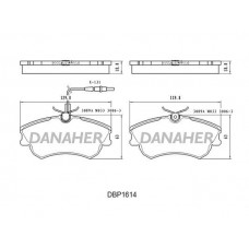 DBP1614 DANAHER Комплект гальмівних колодок дисковий гальм