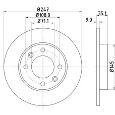 8DD 355 108-391 HELLA Гальмівний диск