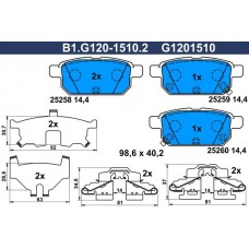 B1.G120-1510.2 GALFER Комплект гальмівних колодок дисковий гальм