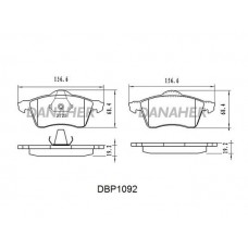 DBP1092 DANAHER Комплект гальмівних колодок дисковий гальм
