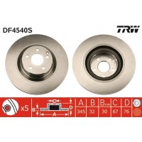DF4540S TRW Гальмівний диск