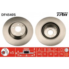 DF4540S TRW Гальмівний диск