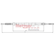 10.7620 METZGER Тросик, cтояночный тормоз