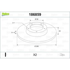 186859 VALEO Гальмівний диск