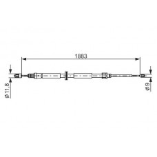 1 987 482 302 BOSCH Тросик, cтояночный тормоз