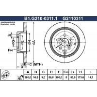 B1.G210-0311.1 GALFER Гальмівний диск