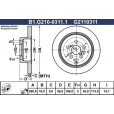 B1.G210-0311.1 GALFER Гальмівний диск