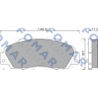 FO 488181 FOMAR Friction Комплект гальмівних колодок дисковий гальм