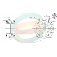 70-140022 MULTIPARTS Комплект підшипника ступиці колеса