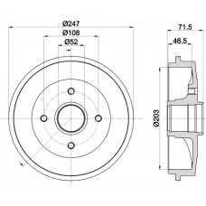 8DT 355 300-731 HELLA PAGID Гальмівний барабан