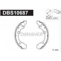 DBS10687 DANAHER Комплект гальмівних колодок