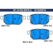 B1.G102-0976.2 GALFER Комплект гальмівних колодок дисковий гальм