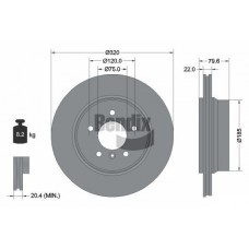 BDS1300 BENDIX Braking Гальмівний диск
