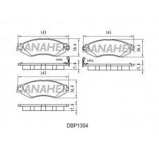 DBP1304 DANAHER Комплект гальмівних колодок дисковий гальм