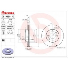 09.9998.10 BREMBO Гальмівний диск