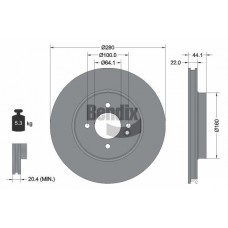 BDS1104HC BENDIX Braking Гальмівний диск