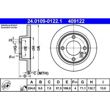 24.0109-0122.1 ATE Гальмівний диск