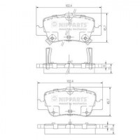 J3612033 NIPPARTS Комплект гальмівних колодок дисковий гальм