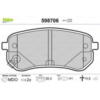 598706 VALEO Комплект гальмівних колодок дисковий гальм