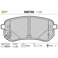 598706 VALEO Комплект гальмівних колодок дисковий гальм