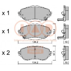 704-17199P IAP QUALITY PARTS Комплект гальмівних колодок дисковий гальм