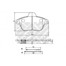 6902 MAPCO Комплект гальмівних колодок дисковий гальм