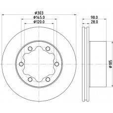 8DD 355 129-991 HELLA PAGID Гальмівний диск