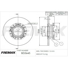 BD-5645-KT FREMAX Гальмівний диск