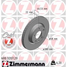 600.3207.20 ZIMMERMANN Гальмівний диск