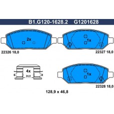 B1.G120-1628.2 GALFER Комплект гальмівних колодок дисковий гальм