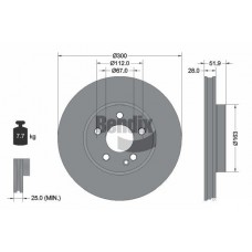 BDS1556 BENDIX Braking Гальмівний диск