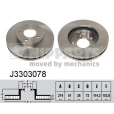 J3303078 NIPPARTS Гальмівний диск