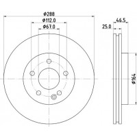 8DD 355 125-541 HELLA PAGID Гальмівний диск